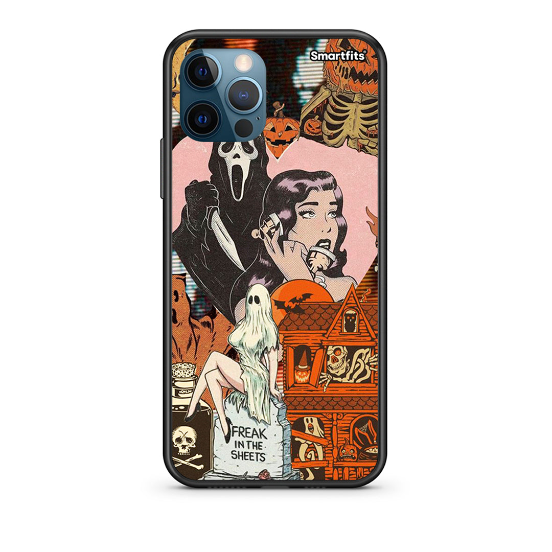 iPhone 12 Pro Max Halloween Collage Θήκη από τη Smartfits με σχέδιο στο πίσω μέρος και μαύρο περίβλημα | Smartphone case with colorful back and black bezels by Smartfits