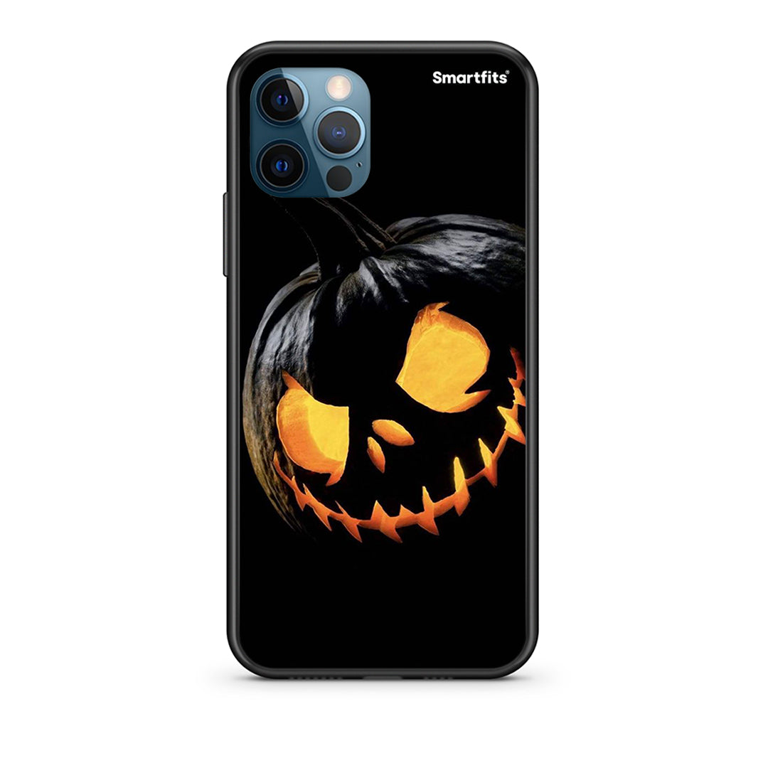 iPhone 12 Pro Max Halloween Scary Pumpkin Θήκη από τη Smartfits με σχέδιο στο πίσω μέρος και μαύρο περίβλημα | Smartphone case with colorful back and black bezels by Smartfits