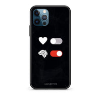 Thumbnail for iPhone 12 Pro Max Heart Vs Brain Θήκη Αγίου Βαλεντίνου από τη Smartfits με σχέδιο στο πίσω μέρος και μαύρο περίβλημα | Smartphone case with colorful back and black bezels by Smartfits