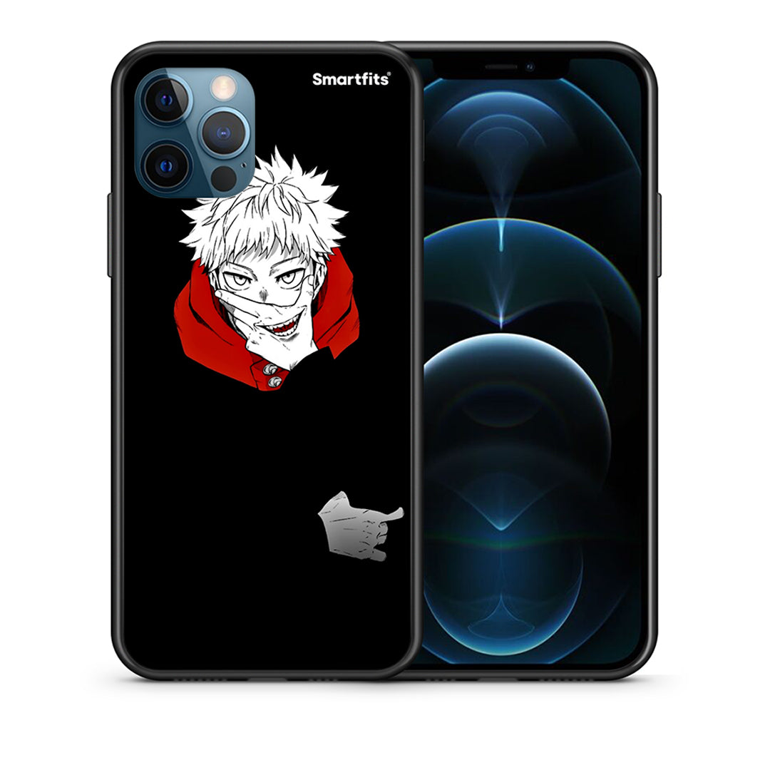 Θήκη iPhone 12 Pro Max Itadori Anime από τη Smartfits με σχέδιο στο πίσω μέρος και μαύρο περίβλημα | iPhone 12 Pro Max Itadori Anime case with colorful back and black bezels