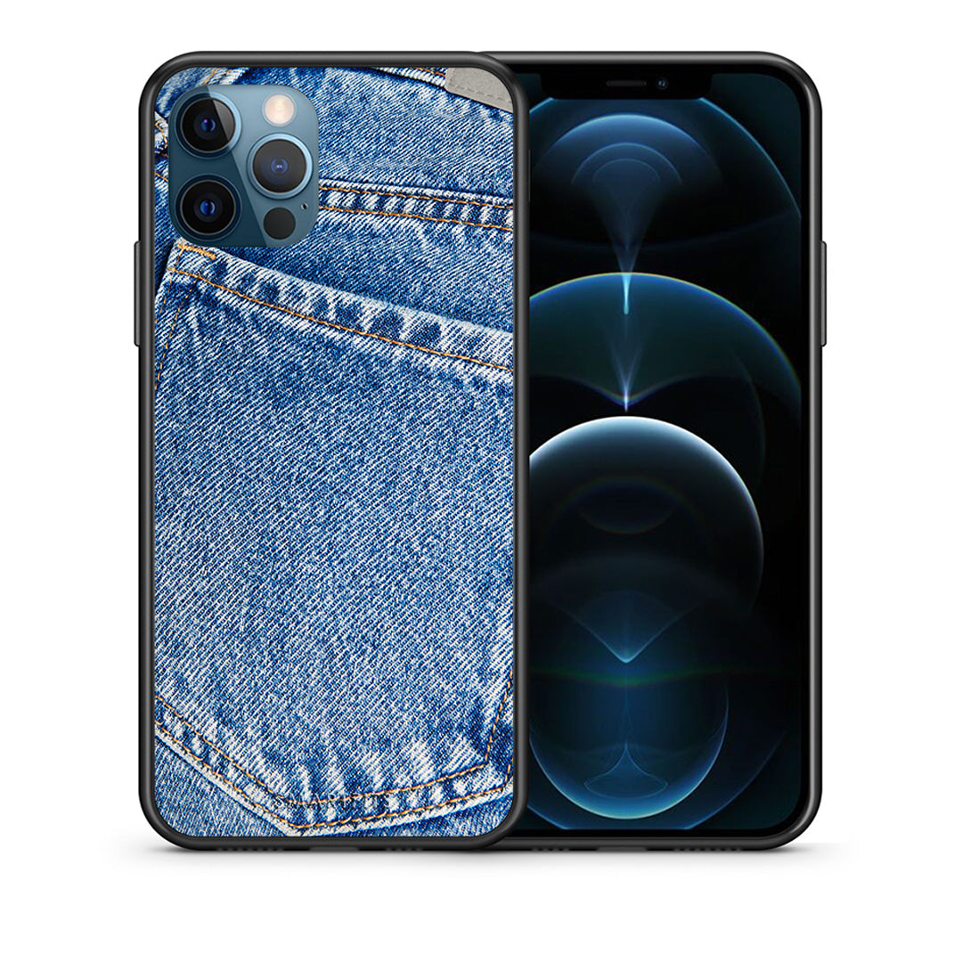 Θήκη iPhone 12 Pro Max Jeans Pocket από τη Smartfits με σχέδιο στο πίσω μέρος και μαύρο περίβλημα | iPhone 12 Pro Max Jeans Pocket case with colorful back and black bezels