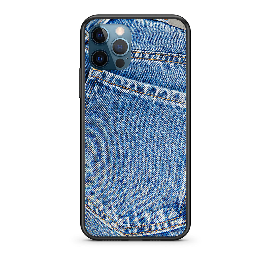 iPhone 12 Pro Max Jeans Pocket θήκη από τη Smartfits με σχέδιο στο πίσω μέρος και μαύρο περίβλημα | Smartphone case with colorful back and black bezels by Smartfits