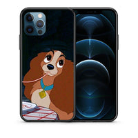 Thumbnail for Θήκη Αγίου Βαλεντίνου iPhone 12 Pro Max Lady And Tramp 2 από τη Smartfits με σχέδιο στο πίσω μέρος και μαύρο περίβλημα | iPhone 12 Pro Max Lady And Tramp 2 case with colorful back and black bezels