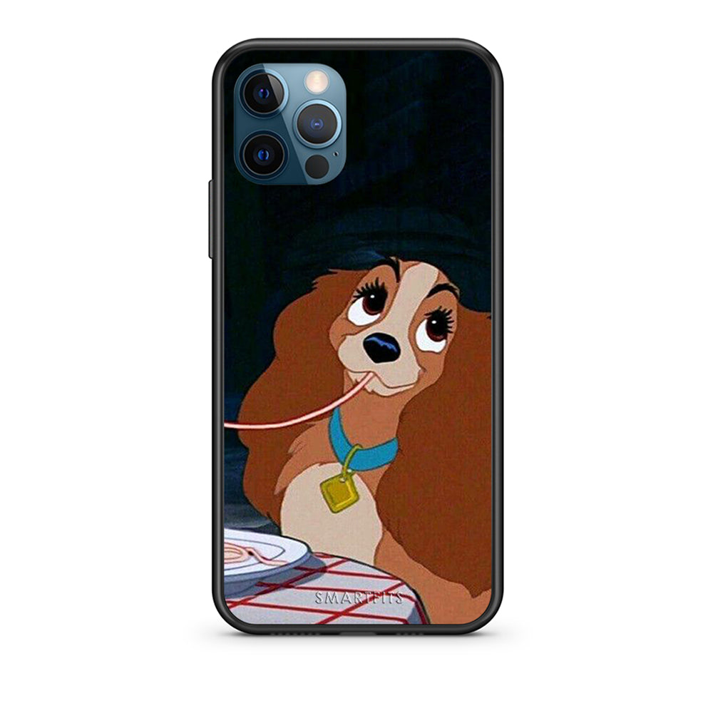 iPhone 12 Pro Max Lady And Tramp 2 Θήκη Αγίου Βαλεντίνου από τη Smartfits με σχέδιο στο πίσω μέρος και μαύρο περίβλημα | Smartphone case with colorful back and black bezels by Smartfits