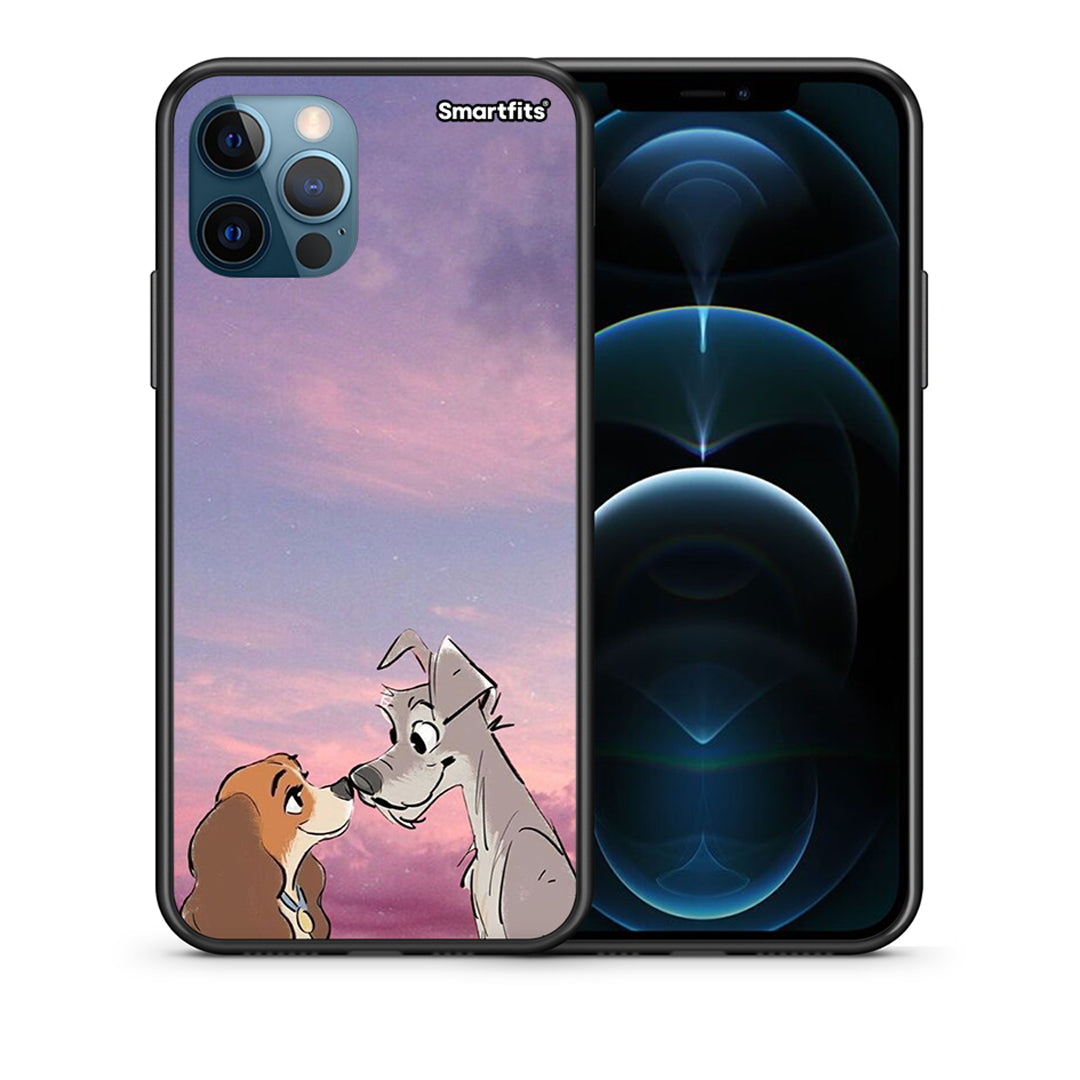 Θήκη iPhone 12 Pro Max Lady And Tramp από τη Smartfits με σχέδιο στο πίσω μέρος και μαύρο περίβλημα | iPhone 12 Pro Max Lady And Tramp case with colorful back and black bezels