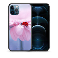 Thumbnail for Θήκη iPhone 12 Pro Max Ladybug Flower από τη Smartfits με σχέδιο στο πίσω μέρος και μαύρο περίβλημα | iPhone 12 Pro Max Ladybug Flower case with colorful back and black bezels