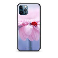 Thumbnail for iPhone 12 Pro Max Ladybug Flower θήκη από τη Smartfits με σχέδιο στο πίσω μέρος και μαύρο περίβλημα | Smartphone case with colorful back and black bezels by Smartfits