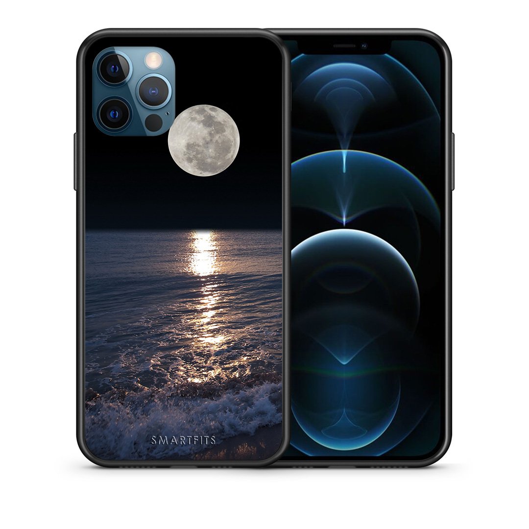 Θήκη iPhone 12 Pro Max Moon Landscape από τη Smartfits με σχέδιο στο πίσω μέρος και μαύρο περίβλημα | iPhone 12 Pro Max Moon Landscape case with colorful back and black bezels