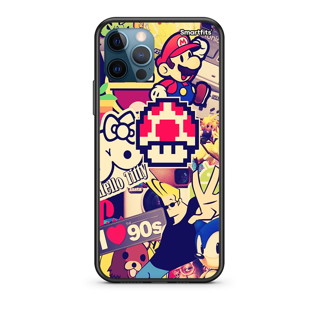 iPhone 12 Pro Max Love The 90s Θήκη από τη Smartfits με σχέδιο στο πίσω μέρος και μαύρο περίβλημα | Smartphone case with colorful back and black bezels by Smartfits