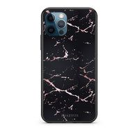 Thumbnail for 4 - iPhone 12 Pro Max  Black Rosegold Marble case, cover, bumper