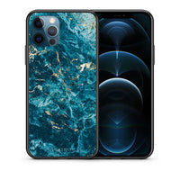 Thumbnail for Θήκη iPhone 12 Pro Max Marble Blue από τη Smartfits με σχέδιο στο πίσω μέρος και μαύρο περίβλημα | iPhone 12 Pro Max Marble Blue case with colorful back and black bezels