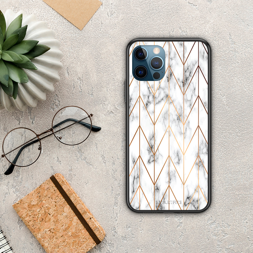 Marble Gold Geometric - iPhone 12 Pro Max θήκη
