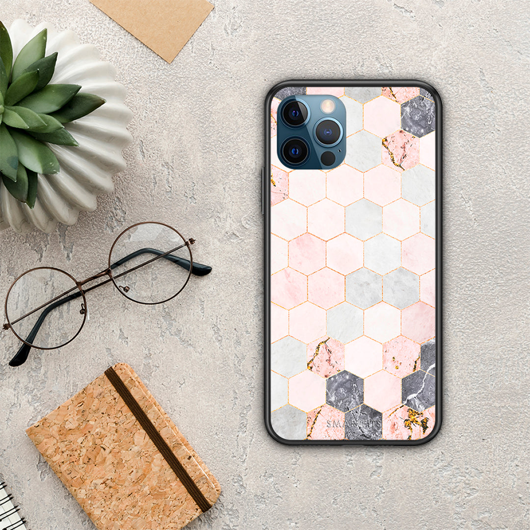 Marble Hexagon Pink - iPhone 12 Pro Max θήκη