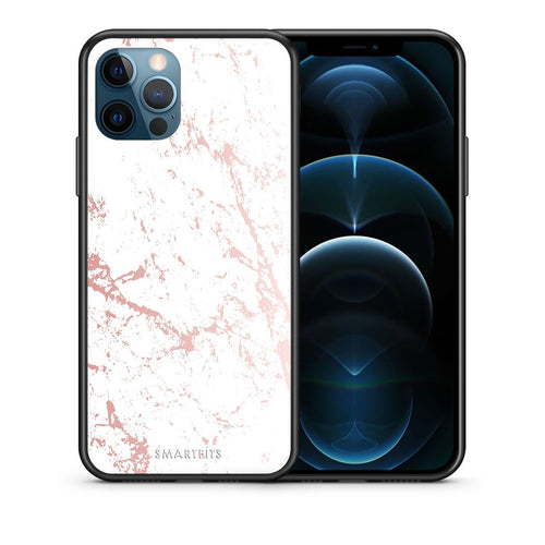 Θήκη iPhone 12 Pro Max Pink Splash Marble από τη Smartfits με σχέδιο στο πίσω μέρος και μαύρο περίβλημα | iPhone 12 Pro Max Pink Splash Marble case with colorful back and black bezels