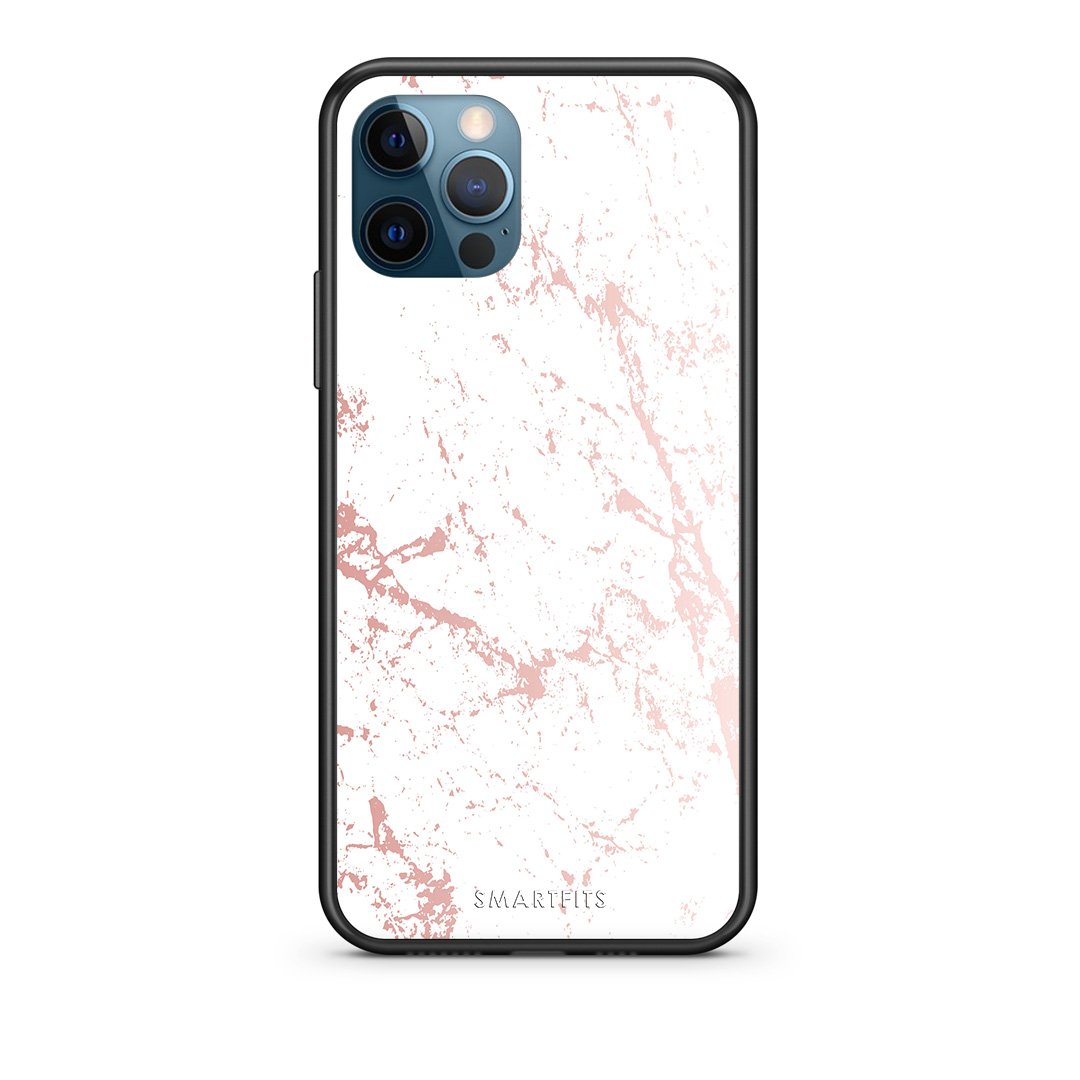 116 - iPhone 12 Pro Max  Pink Splash Marble case, cover, bumper