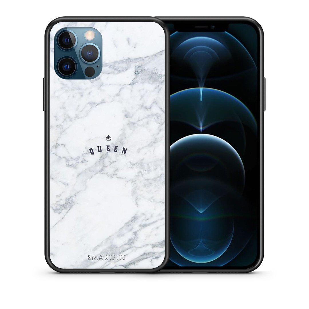 Θήκη iPhone 12 Pro Max Queen Marble από τη Smartfits με σχέδιο στο πίσω μέρος και μαύρο περίβλημα | iPhone 12 Pro Max Queen Marble case with colorful back and black bezels