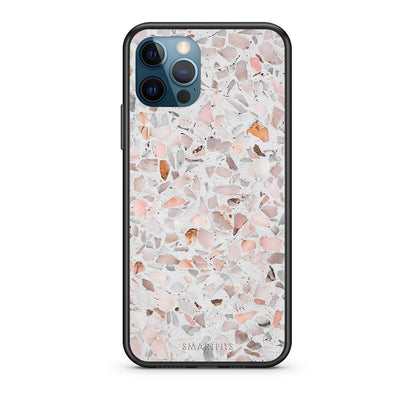 iPhone 12 Pro Max Marble Terrazzo θήκη από τη Smartfits με σχέδιο στο πίσω μέρος και μαύρο περίβλημα | Smartphone case with colorful back and black bezels by Smartfits