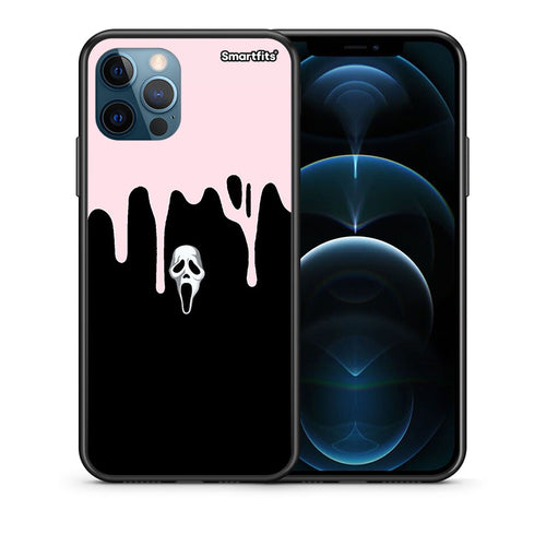 Θήκη iPhone 12 Pro Max Melting Halloween Mask από τη Smartfits με σχέδιο στο πίσω μέρος και μαύρο περίβλημα | iPhone 12 Pro Max Melting Halloween Mask case with colorful back and black bezels