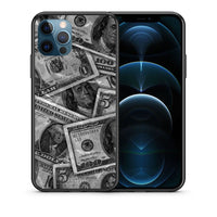 Thumbnail for Θήκη iPhone 12 Pro Max Money Dollars από τη Smartfits με σχέδιο στο πίσω μέρος και μαύρο περίβλημα | iPhone 12 Pro Max Money Dollars case with colorful back and black bezels