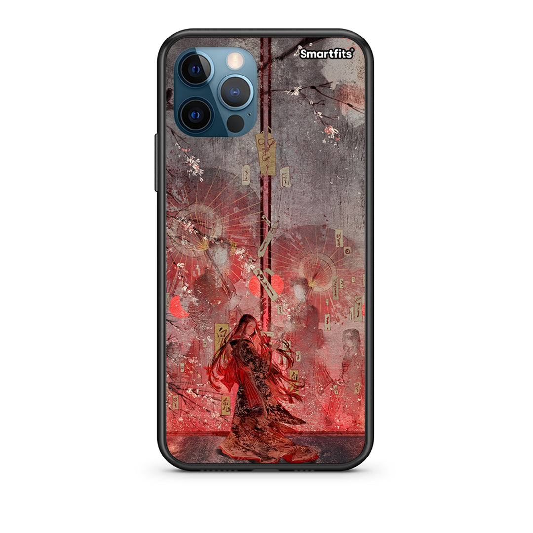 iPhone 12 Pro Max Nezuko Kamado Θήκη από τη Smartfits με σχέδιο στο πίσω μέρος και μαύρο περίβλημα | Smartphone case with colorful back and black bezels by Smartfits