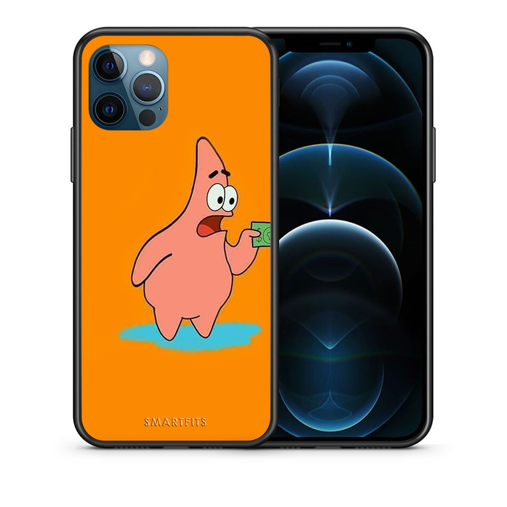 Θήκη Αγίου Βαλεντίνου iPhone 12 Pro Max No Money 1 από τη Smartfits με σχέδιο στο πίσω μέρος και μαύρο περίβλημα | iPhone 12 Pro Max No Money 1 case with colorful back and black bezels