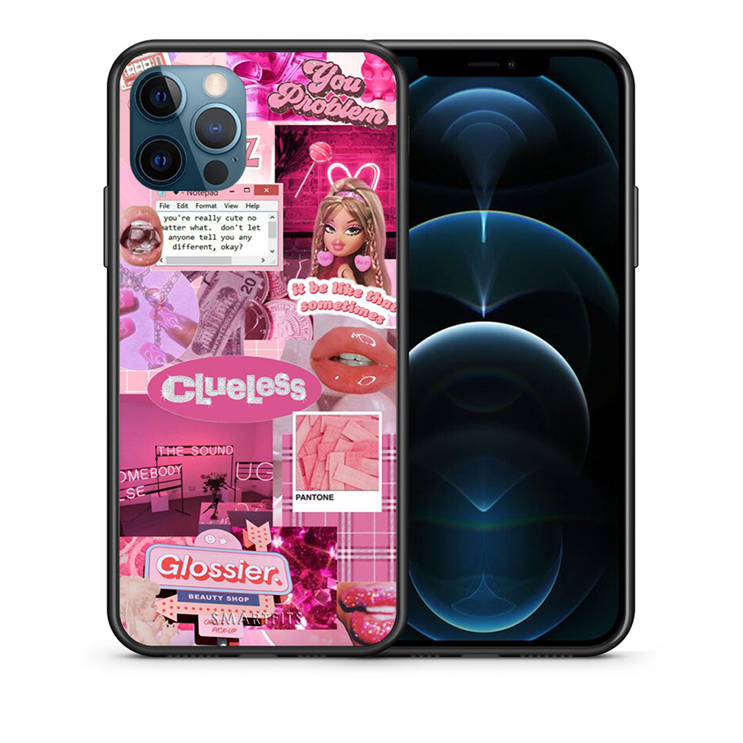 Θήκη Αγίου Βαλεντίνου iPhone 12 Pro Max Pink Love από τη Smartfits με σχέδιο στο πίσω μέρος και μαύρο περίβλημα | iPhone 12 Pro Max Pink Love case with colorful back and black bezels
