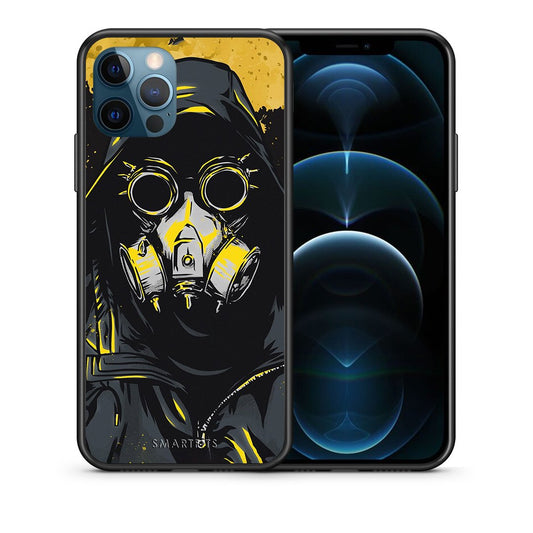 Θήκη iPhone 12 Pro Max Mask PopArt από τη Smartfits με σχέδιο στο πίσω μέρος και μαύρο περίβλημα | iPhone 12 Pro Max Mask PopArt case with colorful back and black bezels