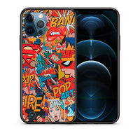 Thumbnail for Θήκη iPhone 12 Pro Max PopArt OMG από τη Smartfits με σχέδιο στο πίσω μέρος και μαύρο περίβλημα | iPhone 12 Pro Max PopArt OMG case with colorful back and black bezels