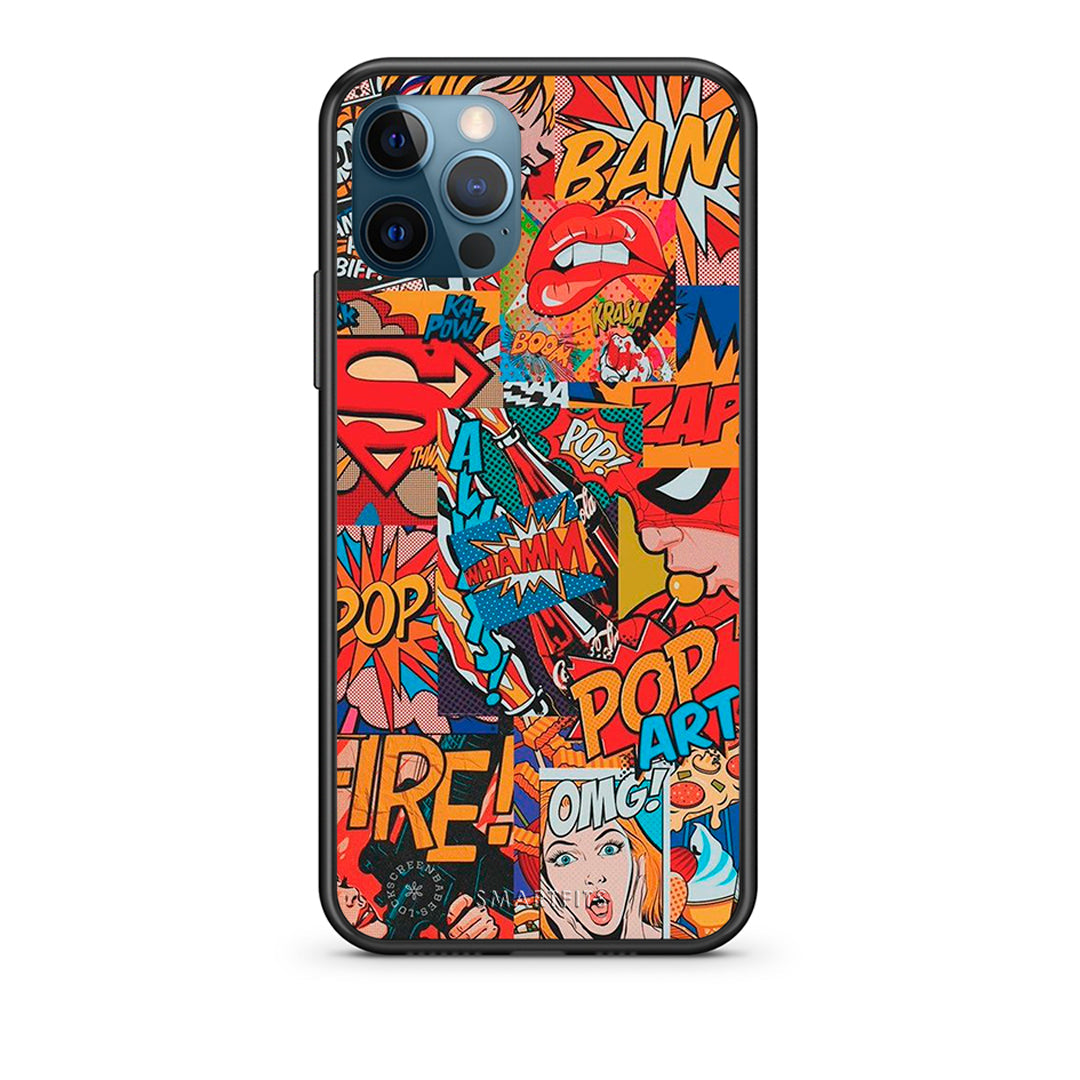 iPhone 12 Pro Max PopArt OMG θήκη από τη Smartfits με σχέδιο στο πίσω μέρος και μαύρο περίβλημα | Smartphone case with colorful back and black bezels by Smartfits