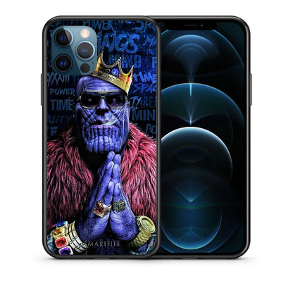 Θήκη iPhone 12 Pro Max Thanos PopArt από τη Smartfits με σχέδιο στο πίσω μέρος και μαύρο περίβλημα | iPhone 12 Pro Max Thanos PopArt case with colorful back and black bezels