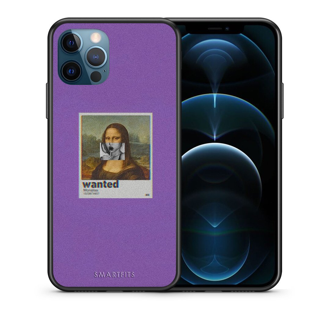 Θήκη iPhone 12 Pro Max Monalisa Popart από τη Smartfits με σχέδιο στο πίσω μέρος και μαύρο περίβλημα | iPhone 12 Pro Max Monalisa Popart case with colorful back and black bezels