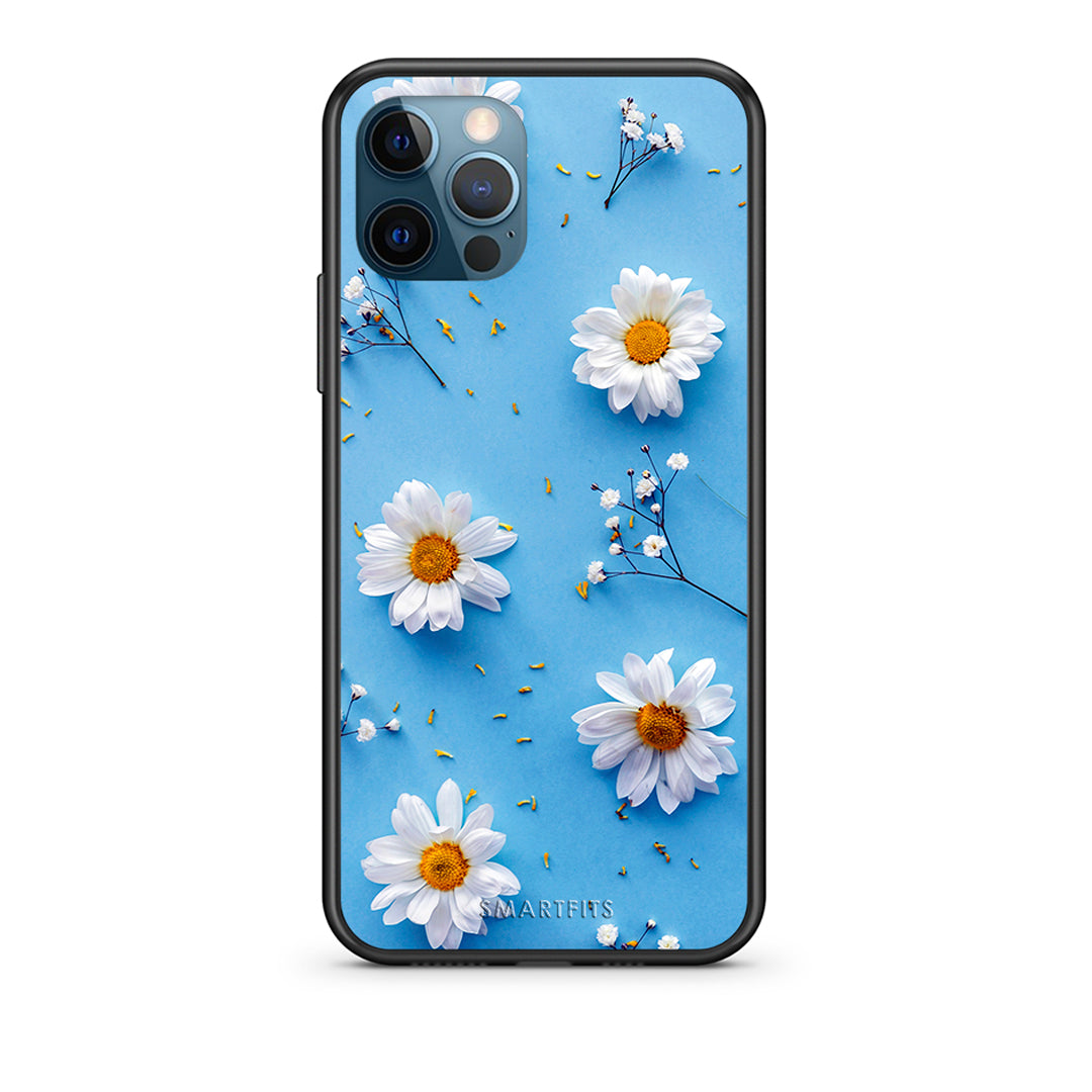 iPhone 12 Pro Max Real Daisies θήκη από τη Smartfits με σχέδιο στο πίσω μέρος και μαύρο περίβλημα | Smartphone case with colorful back and black bezels by Smartfits