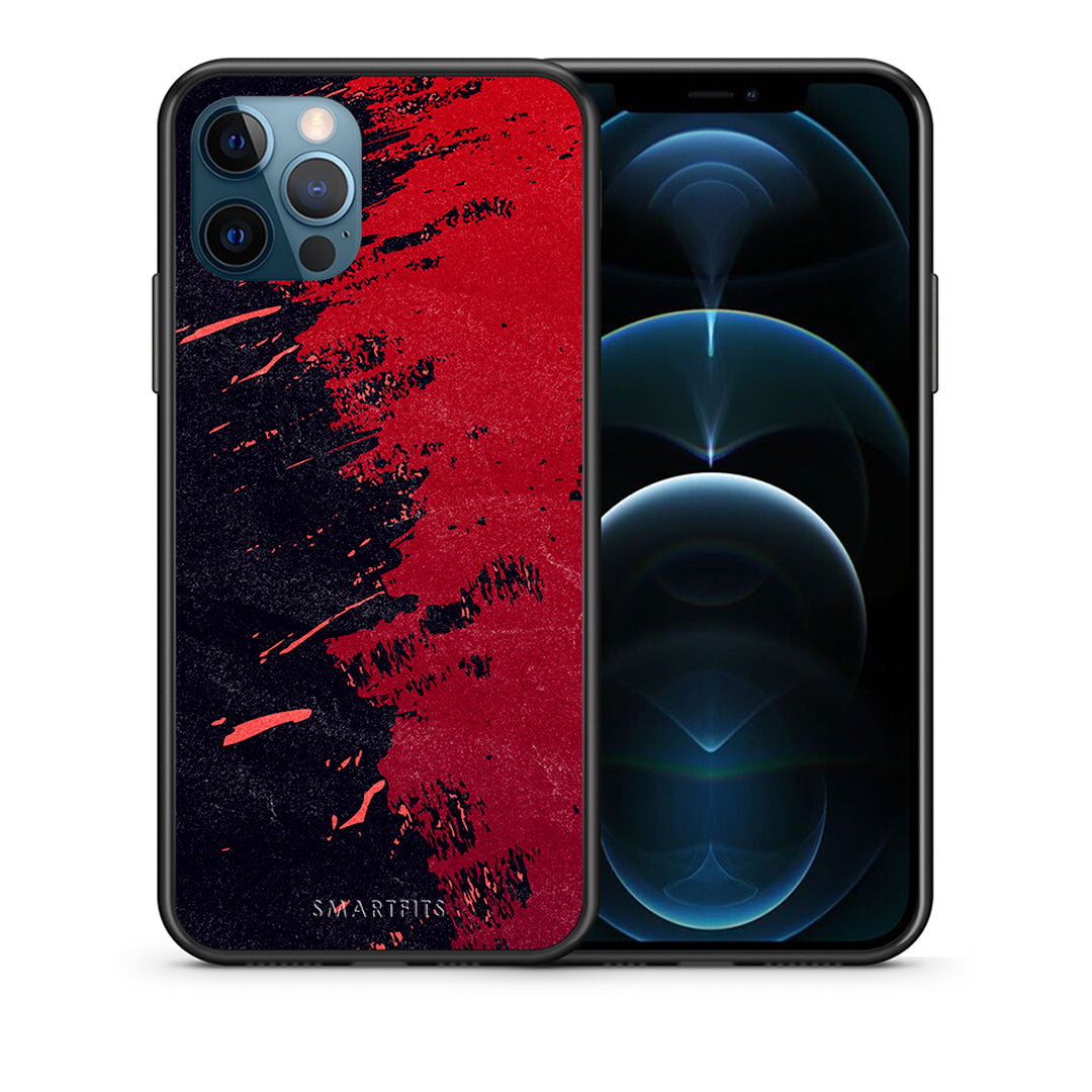 Θήκη Αγίου Βαλεντίνου iPhone 12 Pro Max Red Paint από τη Smartfits με σχέδιο στο πίσω μέρος και μαύρο περίβλημα | iPhone 12 Pro Max Red Paint case with colorful back and black bezels