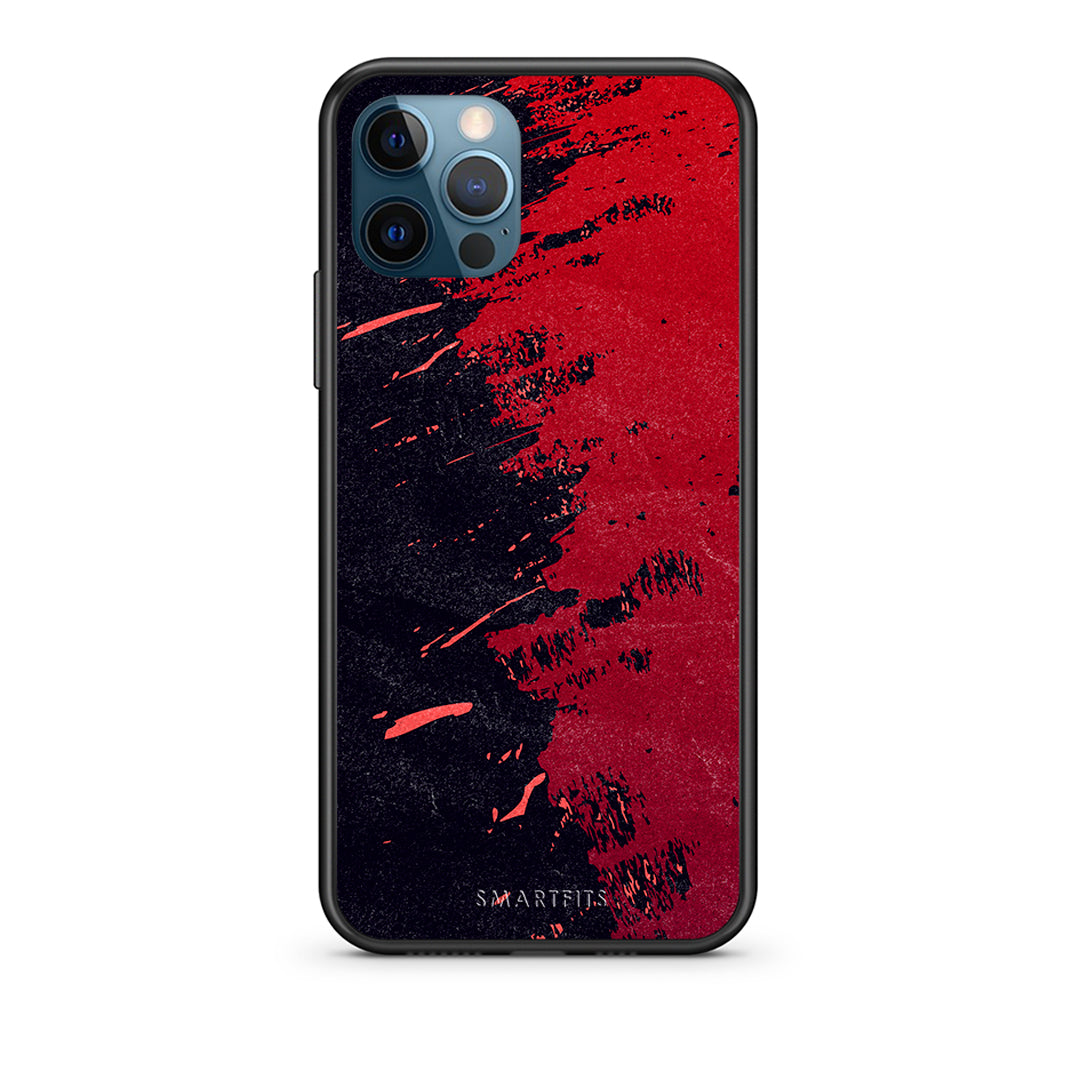 iPhone 12 Pro Max Red Paint Θήκη Αγίου Βαλεντίνου από τη Smartfits με σχέδιο στο πίσω μέρος και μαύρο περίβλημα | Smartphone case with colorful back and black bezels by Smartfits