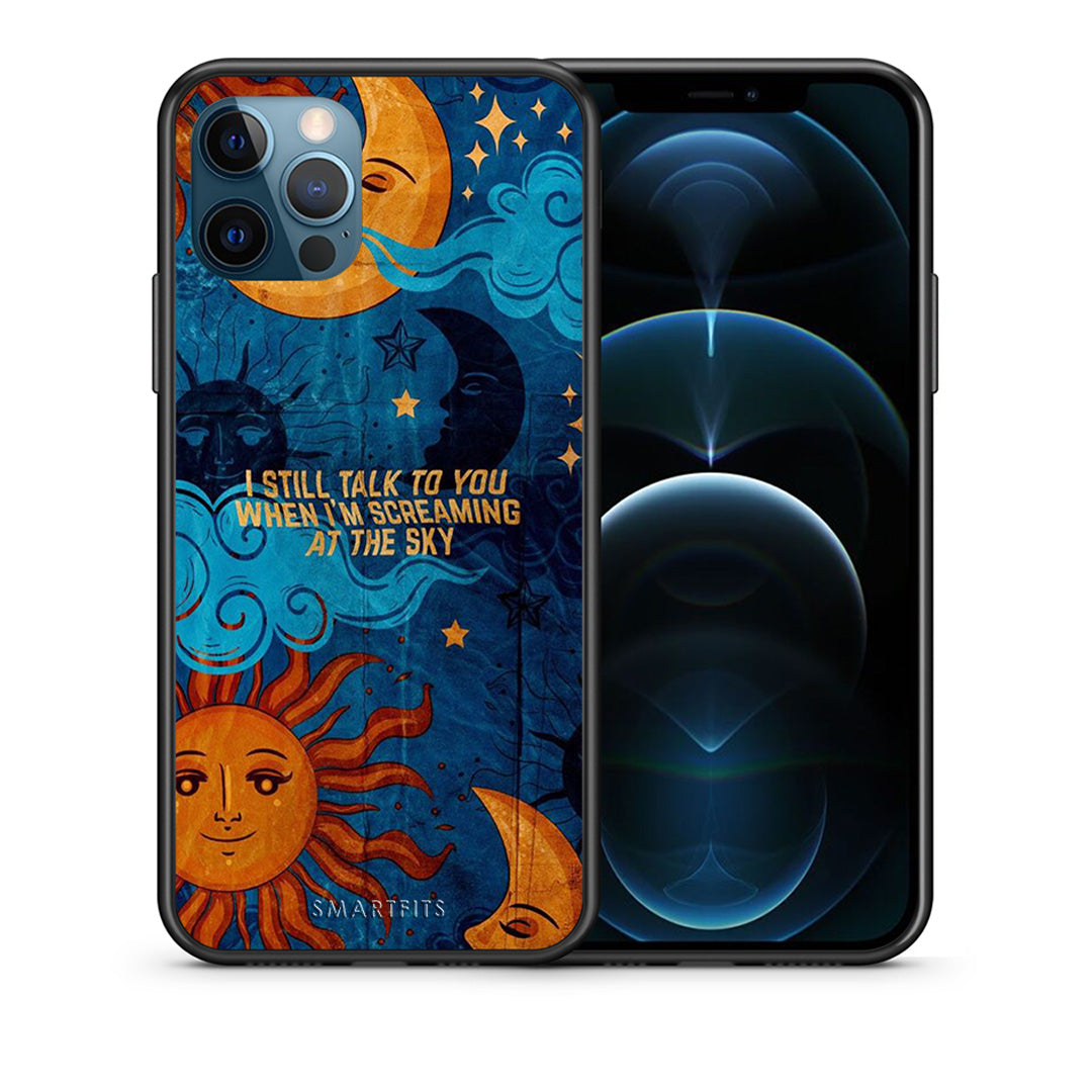 Θήκη iPhone 12 Pro Max Screaming Sky από τη Smartfits με σχέδιο στο πίσω μέρος και μαύρο περίβλημα | iPhone 12 Pro Max Screaming Sky case with colorful back and black bezels