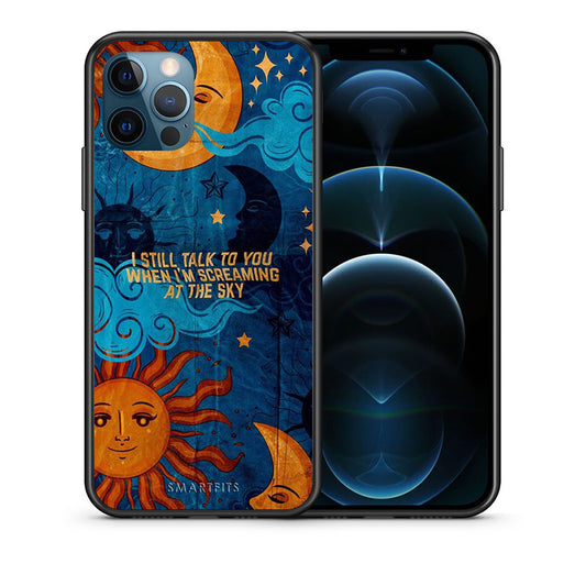 Θήκη iPhone 12 Pro Max Screaming Sky από τη Smartfits με σχέδιο στο πίσω μέρος και μαύρο περίβλημα | iPhone 12 Pro Max Screaming Sky case with colorful back and black bezels