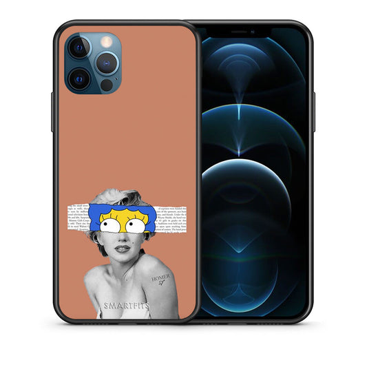 Θήκη iPhone 12 Pro Max Sim Merilyn από τη Smartfits με σχέδιο στο πίσω μέρος και μαύρο περίβλημα | iPhone 12 Pro Max Sim Merilyn case with colorful back and black bezels