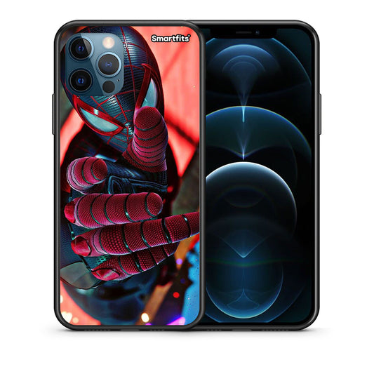 Θήκη iPhone 12 Pro Max Spider Hand από τη Smartfits με σχέδιο στο πίσω μέρος και μαύρο περίβλημα | iPhone 12 Pro Max Spider Hand case with colorful back and black bezels