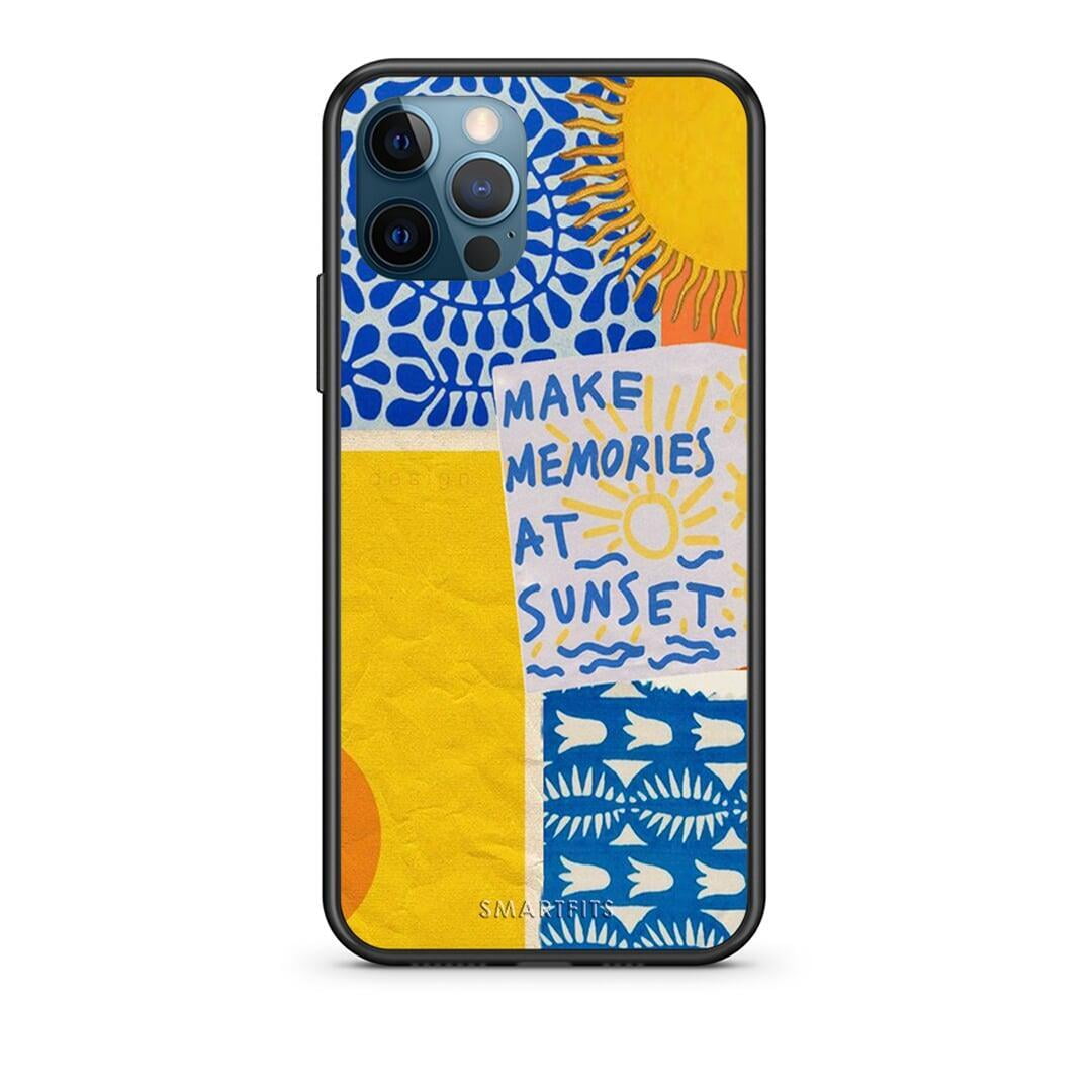 iPhone 12 Pro Max Sunset Memories Θήκη από τη Smartfits με σχέδιο στο πίσω μέρος και μαύρο περίβλημα | Smartphone case with colorful back and black bezels by Smartfits