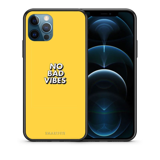 Θήκη iPhone 12 Pro Max Vibes Text από τη Smartfits με σχέδιο στο πίσω μέρος και μαύρο περίβλημα | iPhone 12 Pro Max Vibes Text case with colorful back and black bezels