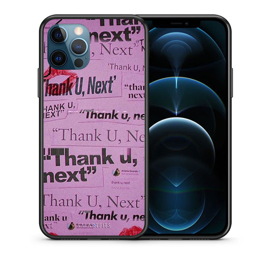 Θήκη Αγίου Βαλεντίνου iPhone 12 Pro Max Thank You Next από τη Smartfits με σχέδιο στο πίσω μέρος και μαύρο περίβλημα | iPhone 12 Pro Max Thank You Next case with colorful back and black bezels
