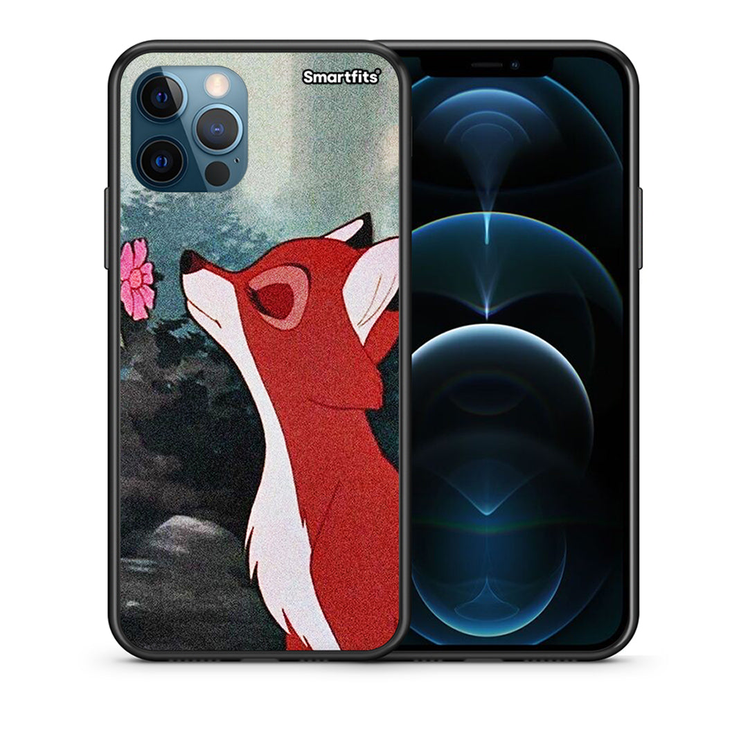 Θήκη iPhone 12 Pro Max Tod And Vixey Love 2 από τη Smartfits με σχέδιο στο πίσω μέρος και μαύρο περίβλημα | iPhone 12 Pro Max Tod And Vixey Love 2 case with colorful back and black bezels
