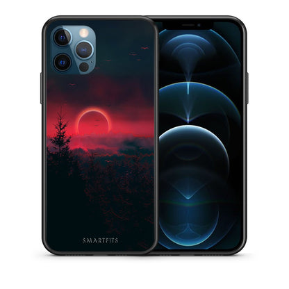 Θήκη iPhone 12 Pro Max Sunset Tropic από τη Smartfits με σχέδιο στο πίσω μέρος και μαύρο περίβλημα | iPhone 12 Pro Max Sunset Tropic case with colorful back and black bezels