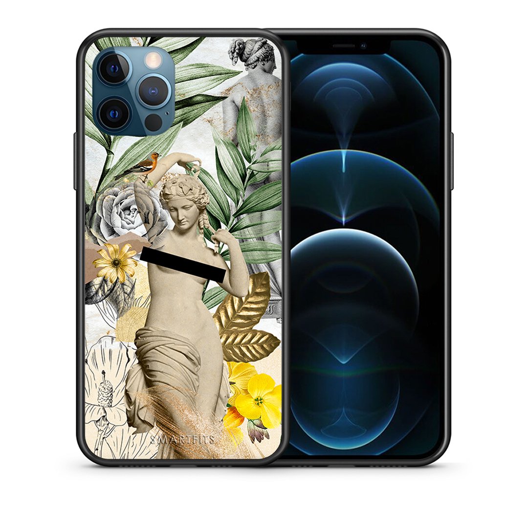 Θήκη iPhone 12 Pro Max Woman Statue από τη Smartfits με σχέδιο στο πίσω μέρος και μαύρο περίβλημα | iPhone 12 Pro Max Woman Statue case with colorful back and black bezels
