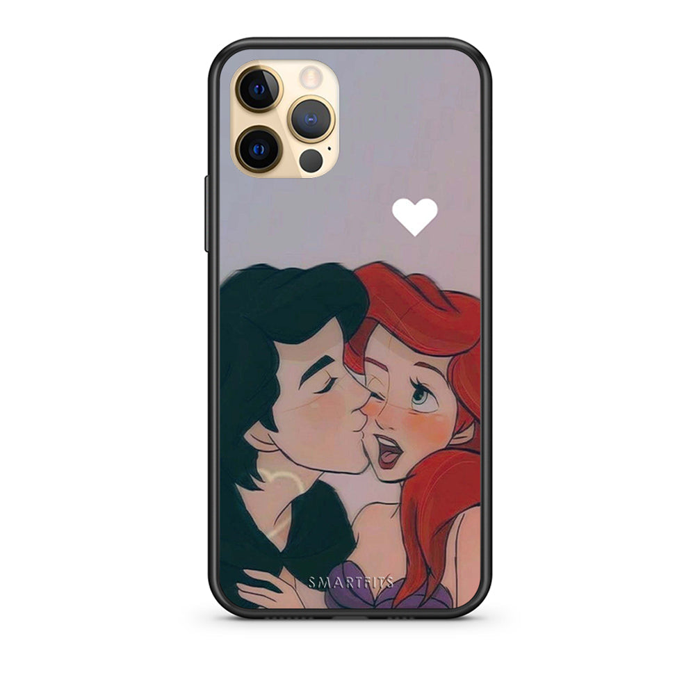 Θήκη Αγίου Βαλεντίνου iPhone 12 Mermaid Love από τη Smartfits με σχέδιο στο πίσω μέρος και μαύρο περίβλημα | iPhone 12 Mermaid Love case with colorful back and black bezels