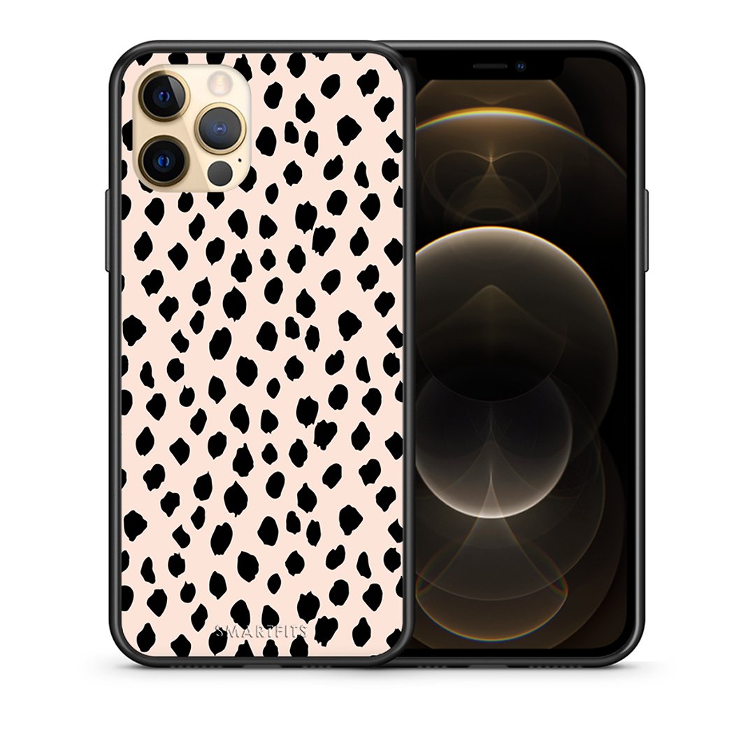 Θήκη iPhone 12 New Polka Dots από τη Smartfits με σχέδιο στο πίσω μέρος και μαύρο περίβλημα | iPhone 12 New Polka Dots case with colorful back and black bezels