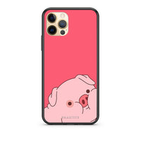 Thumbnail for Θήκη Αγίου Βαλεντίνου iPhone 12 Pig Love 1 από τη Smartfits με σχέδιο στο πίσω μέρος και μαύρο περίβλημα | iPhone 12 Pig Love 1 case with colorful back and black bezels