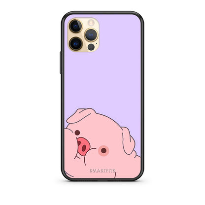 Θήκη Αγίου Βαλεντίνου iPhone 12 Pig Love 2 από τη Smartfits με σχέδιο στο πίσω μέρος και μαύρο περίβλημα | iPhone 12 Pig Love 2 case with colorful back and black bezels