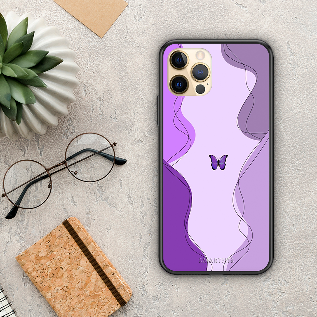 Purple Mariposa - iPhone 12 Pro θήκη