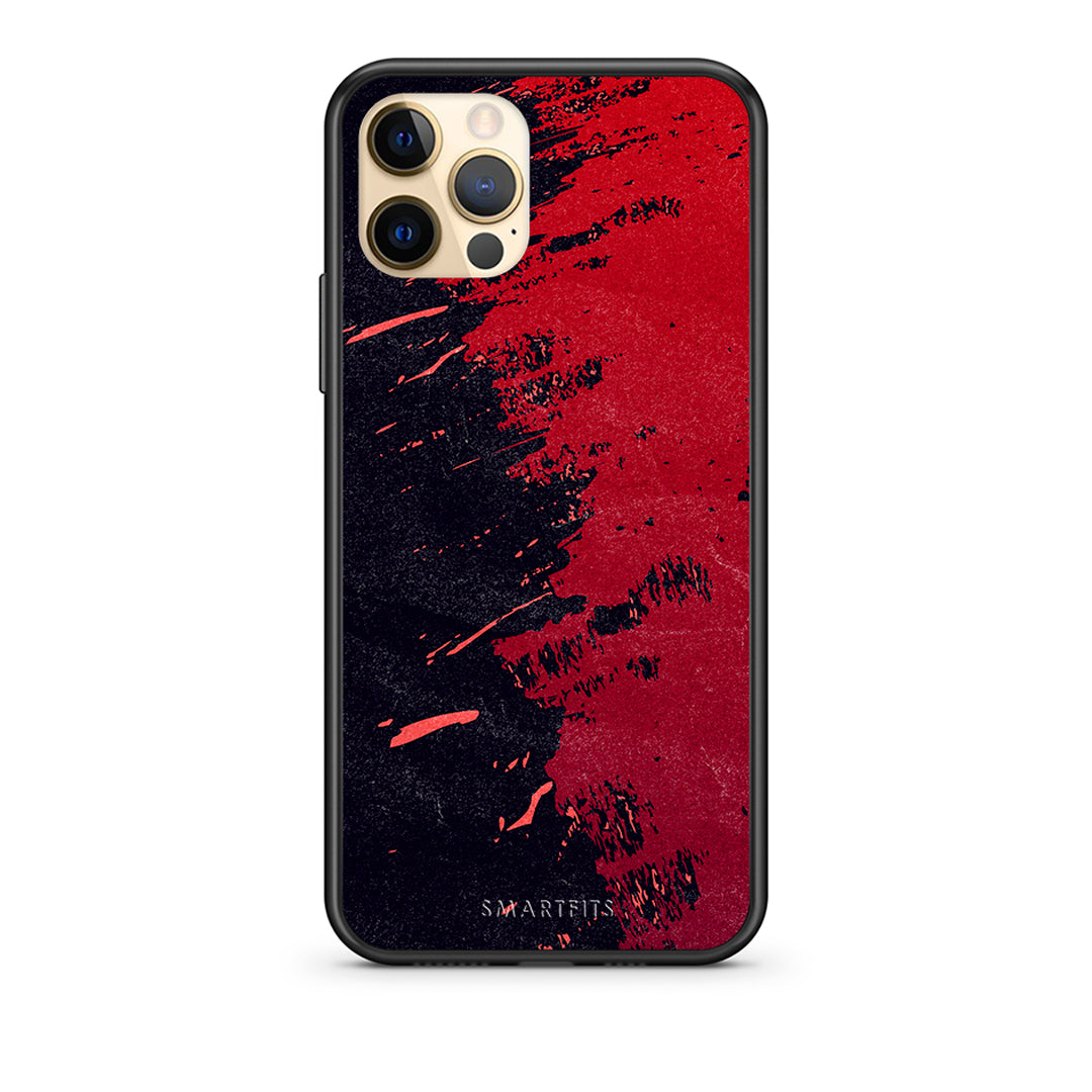 Θήκη Αγίου Βαλεντίνου iPhone 12 Red Paint από τη Smartfits με σχέδιο στο πίσω μέρος και μαύρο περίβλημα | iPhone 12 Red Paint case with colorful back and black bezels